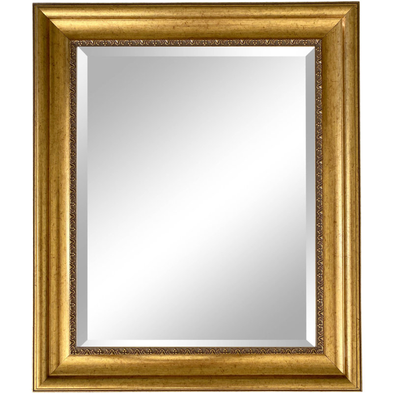 Stella Modern Vintage Ornate Framed Wall Mirror, 33.5" x 27.5", Gold