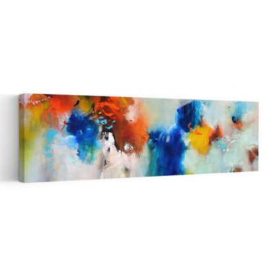 Vibrant Fluid Abstract by Kirsten Handelmann - Wrapped Canvas Panoramic Print
