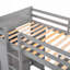 Lit mezzanine simple avec lit autonome, tablettes, bureau et garde-robe-877179965