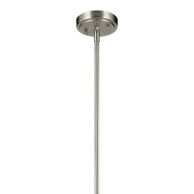 Luminaire suspendu en forme de cloche à 1 lumière 17,75 po avec verre bullé transparent, Nickel