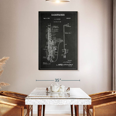 Saxophone BW verni sur toile