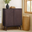 Armoire d'appoint moderne à 2 portes avec tablettes réglables et façades cannelées Tremolo-498304896