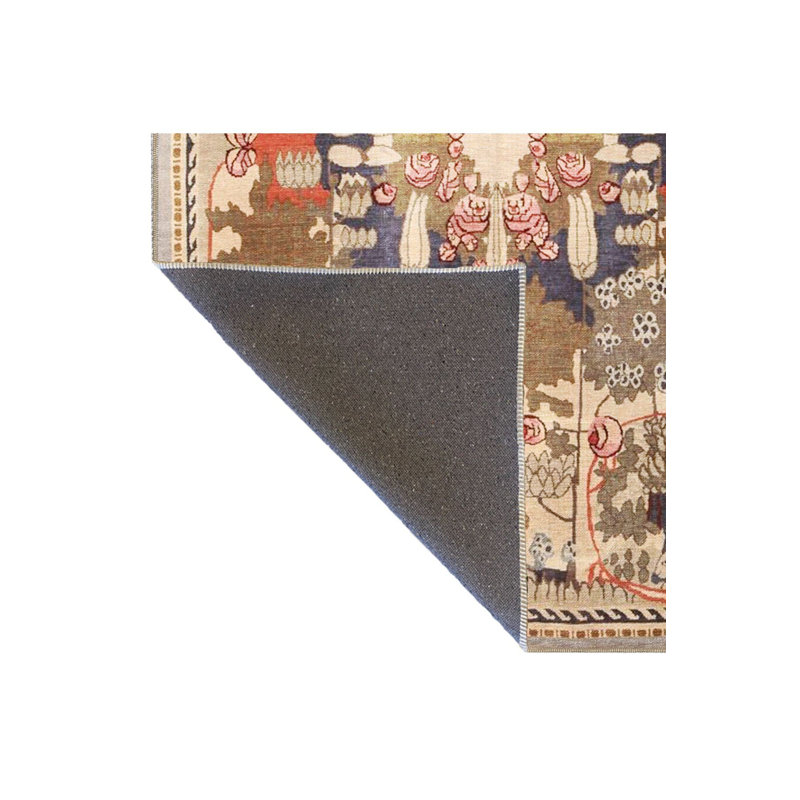Tapis tissé géométrique lavable traditionnel, Sous-tapis rectangulaire 5 pi 1 po x 7 pi 7 po inc