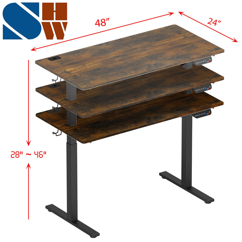 Bureau Marutani, Noir, Brun, L 47,99 po x P 24,02 po