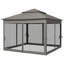 3 x 3(m) Pop Up Gazebo, Double-roof Garden Tent with Netting, Party Event Shelter, Black-135726294