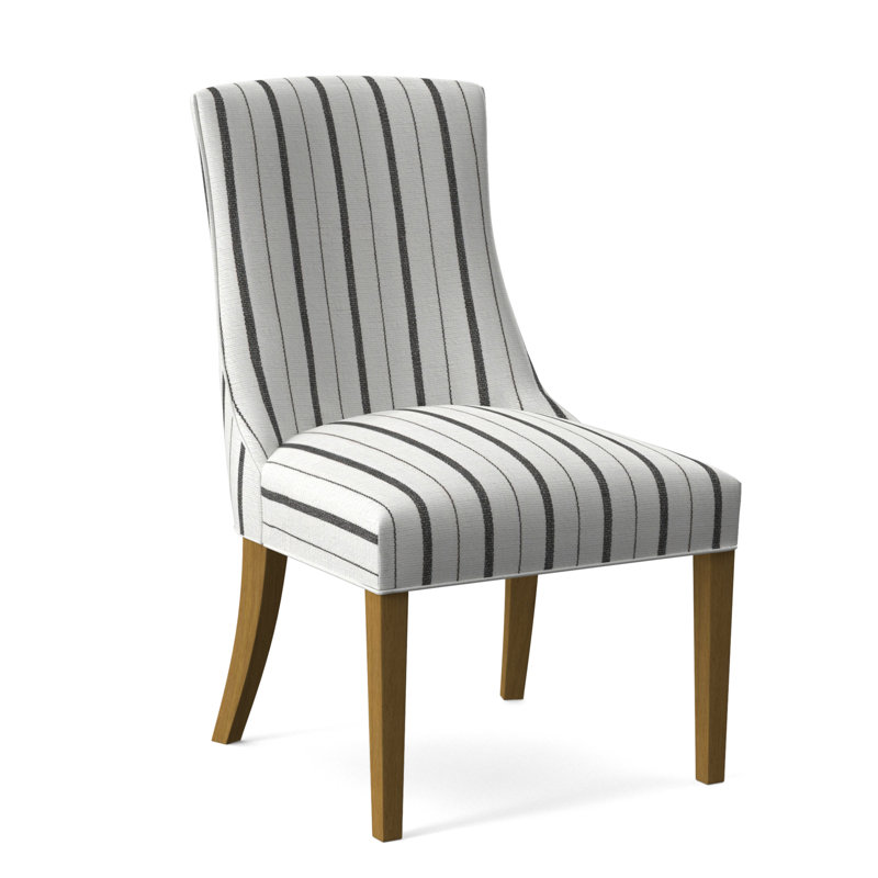 Tuxedo Slipper Dining Chair, Gray Sugar Performance; 0863-84, Honey Finish
