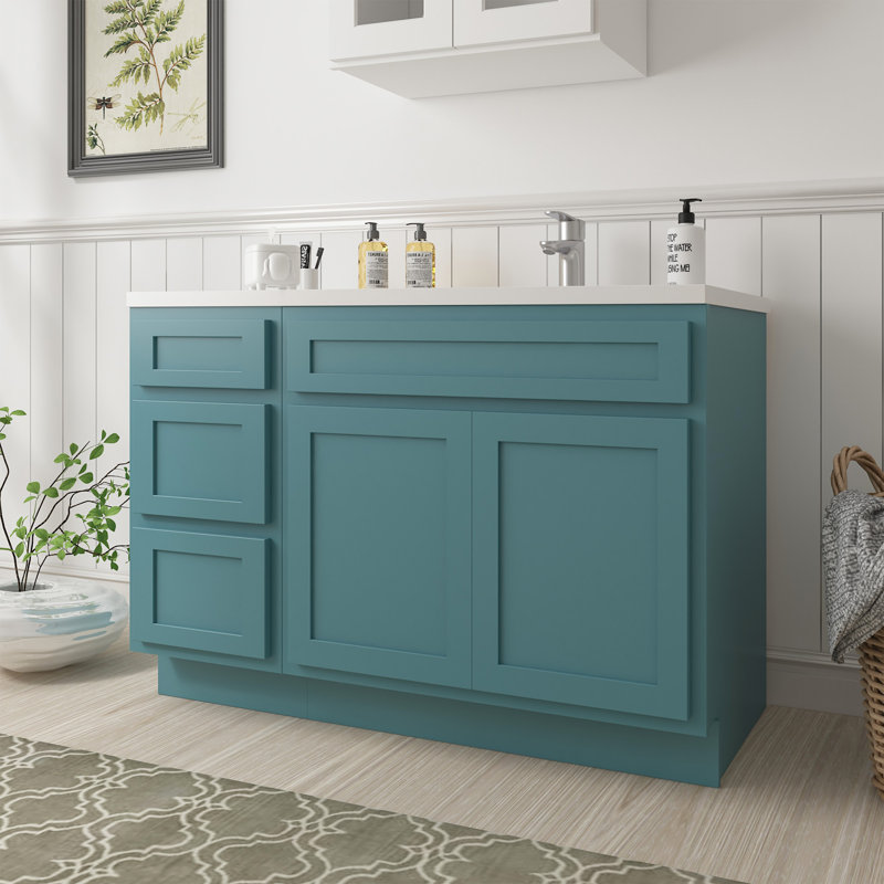 Base de meuble-lavabo simple 48 po seulement, Bleu sarcelle