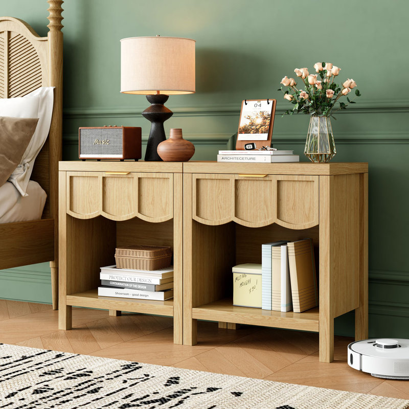 24.02" Tall 1 - Drawer Nightstand (set Of 2), Natural