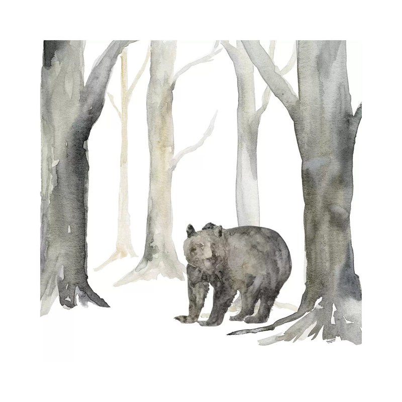 Winter Forest Bear by Tara Reed - Wrapped Canvas Painting, 45.72 cm H x 45.72 cm W x 3.175 cm D