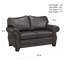Causeuse à accoudoirs roulés en cuir véritable 66 po Jettie-1070432099