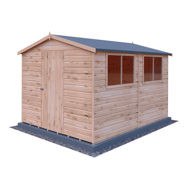 Lewis 8 Ft. W x 10 Ft. D Shiplap Apex Wooden Shed, No