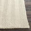 Herringbone 2x3 Hand Woven Wool Blend Fabric Ivory Rug-1359976080