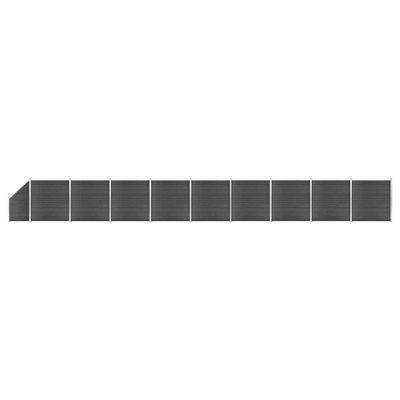 Marlen 472.44cm H x 1657cm W Black Composite Fence Panels Included