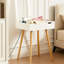 Table de coiffeuse avec miroir à DEL tricolore et grand espace de rangement, utilisation polyvalente dans la chambre à coucher, le bureau, le bureau, la petite commode blanche à 2 tiroirs, pratique pour la décoration intérieure