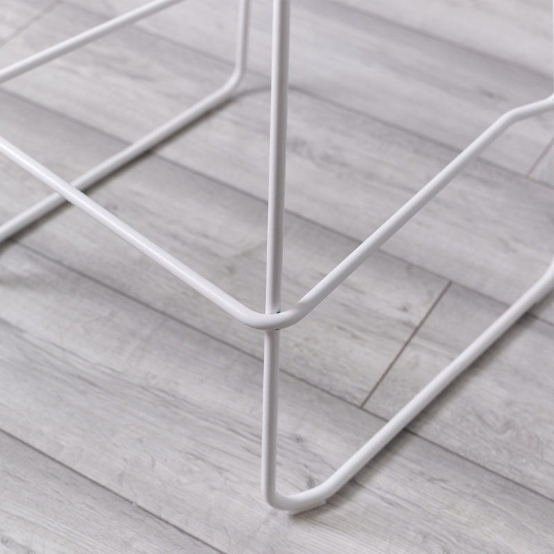 Nikhil Counter Stool with Metal Frame, White
