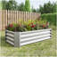2PCS lit de jardin surélevé en métal argenté 4 × 2 × 1 pi, pot de fleurs surélevé rectangulaire pour plantes à fleurs, herbe à légumes