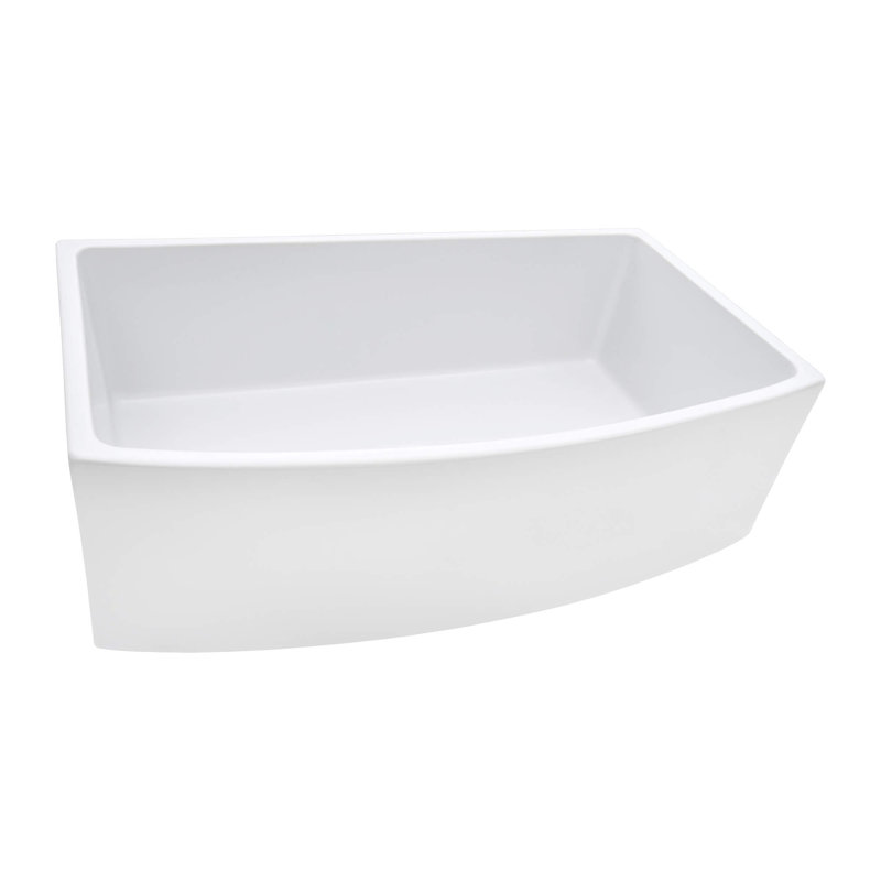 Ruvati 33" L x 20" W Farmhouse Kitchen Sink, White