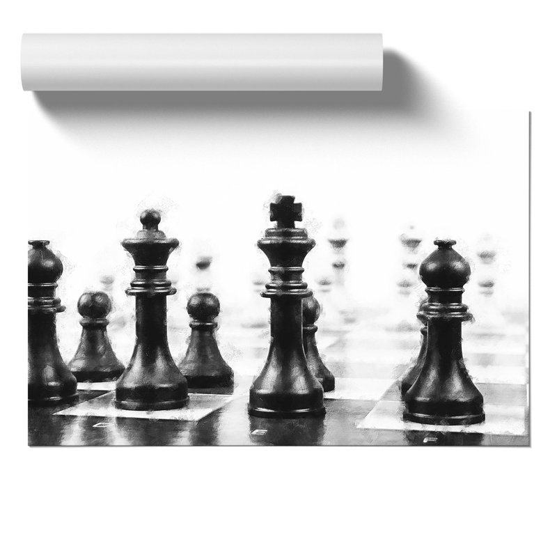 Chess Pieces Painting - Wall Art, 30cm H x 42cm W x 0.1cm D