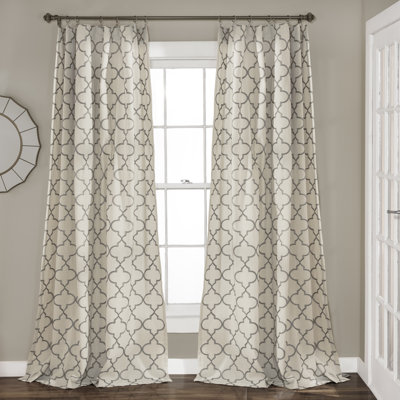 Paire de rideaux semi-transparents avec passe-tringle Geo