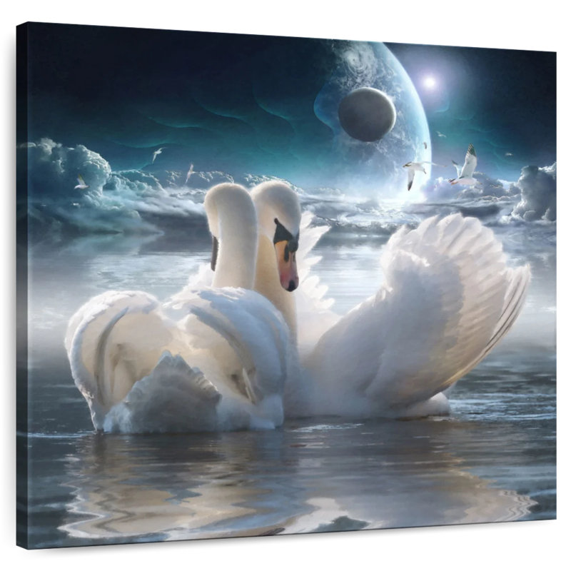 Brampt Celestial Swans, 16" H x 16" W