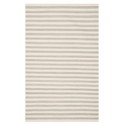 Renelso Grey/Ivory Handwoven Wool Rug