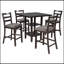 Ensemble de salle à manger 5 pièces à hauteur de comptoir en bois avec chaises rembourrées et étagères de rangement-1251478677
