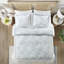 Housse de couette pour lit très foncé avec broderie Dark & Sand Dollar - 100% coton, fermeture à boutons, 2 taies décoratives, 4 attaches intérieures, style thématique et taie décorative