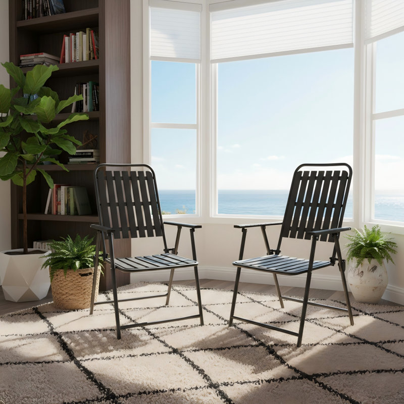 Ensemble de chaises pliantes résistant à la rouille et aux taches Neroli pour balcon et jardin