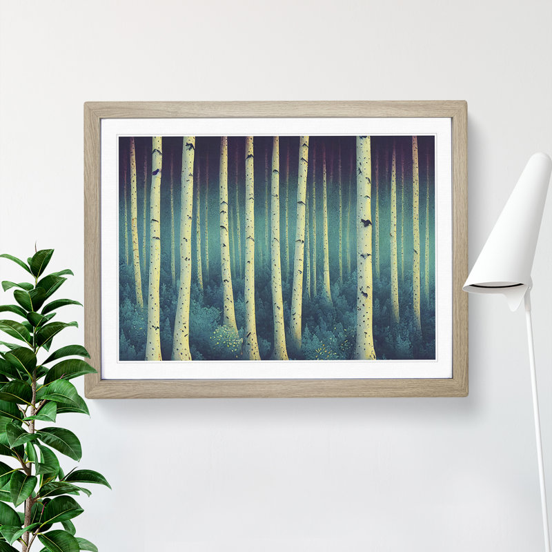 Moody Summer Forest - Framed Print, 46cm H x 64cm W x 2cm D, Oak Framed