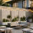 Outdoor Privacy Planter with Trellis | Metal Raised Garden Bed | Decorative Planter Wall with Drainage-664028403-664028401