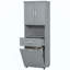 Grande armoire de salle de bain avec panier à linge, grand panier à linge inclinable et armoire de rangement supérieure-1835787479