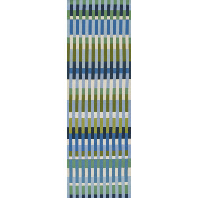 Icon Blue Striped Outdoor Rug