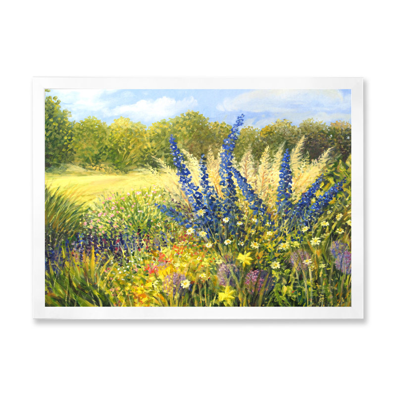 Fleurs sauvages - reproduction de cadre flottant sur toile, H 8 po x l 12 po x P 1 po, Cadre de coin blanc fermé