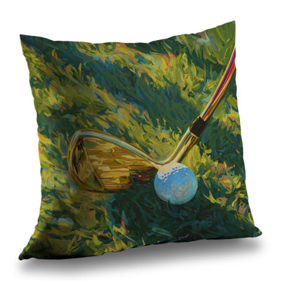 Golden Club Outdoor Throw Pillow - Summer Sports – Outdoor Throw Pillow with Insert, Weather-Resistant