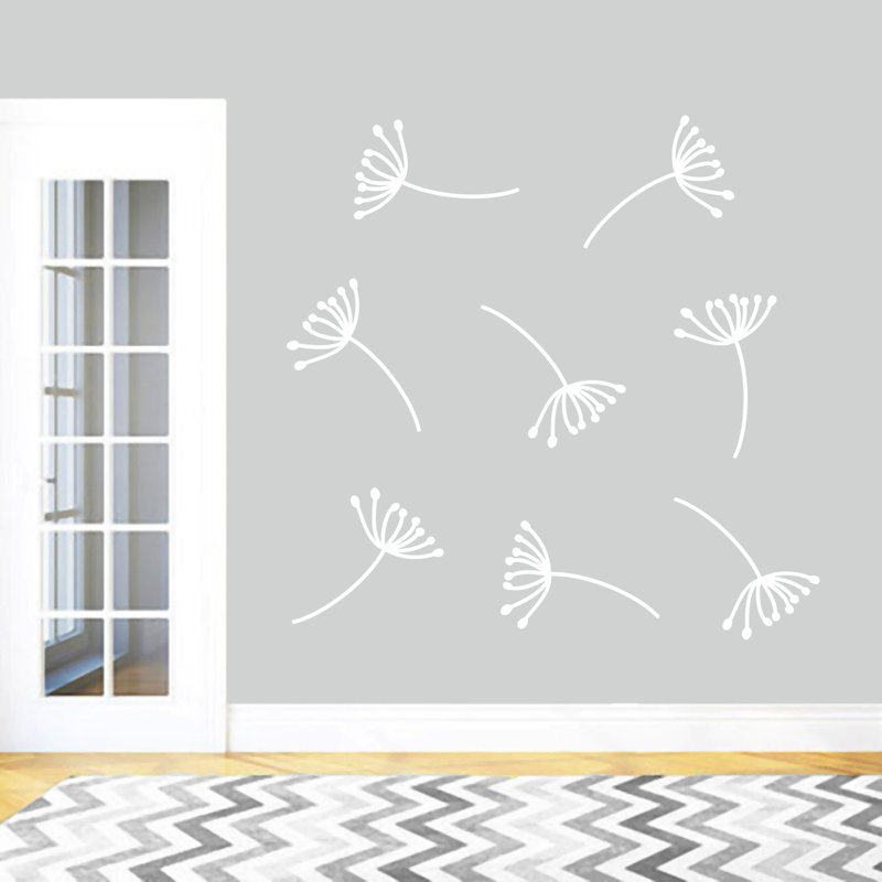 Décalcomanie murale graines pissenlit, Blanc