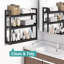 Tablettes de salle de bain pour le rangement, tablettes de salle de bain noires au-dessus de la toilette, tablette réglable à 3 niveaux pour le rangement de la salle de bain-1632694780