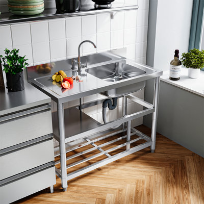 Borough Wharf 50 mm W Single Bowl Stainless Steel Freestanding Kitchen Sink