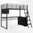 Metal Loft Bed With Built-In Desk-1303447959