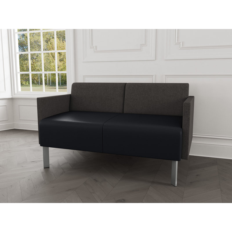 Causeuse de réception Luxe Lounge, Acier argent, Fumée Archetype \/ noir Modena