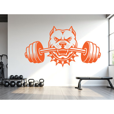 Adhésif mural Pitbull Gym, décor de remise en forme personnalisé, entraînement, vinyle, amoureux des chiens, gymnase fort, autocollants muraux, entraînement de chambre à coucher, CrossFit 