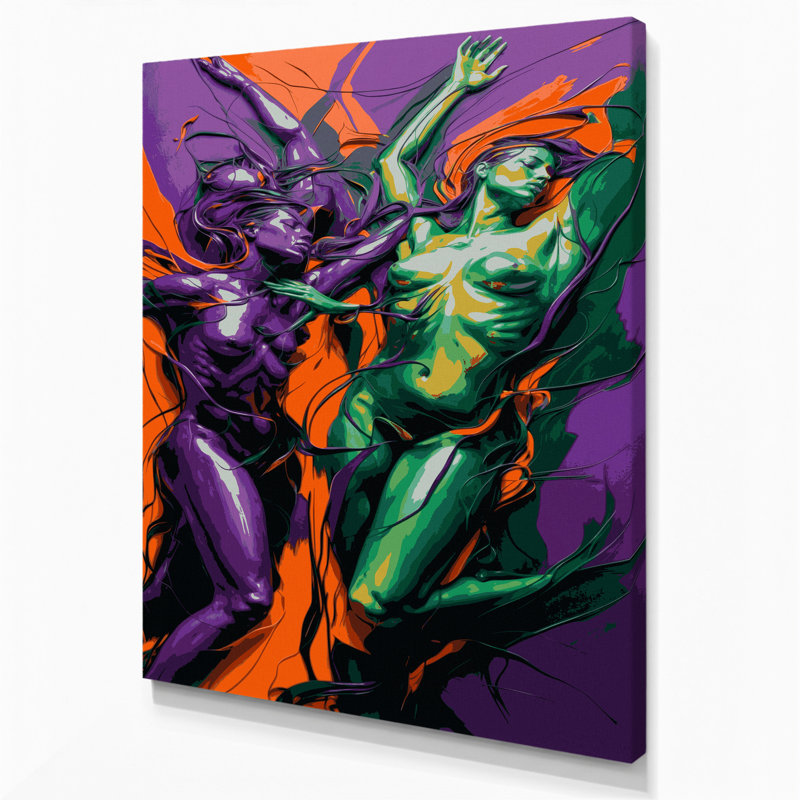 Abstrait art figuratif sur toile mauve 24, H 20 po x l 16 po