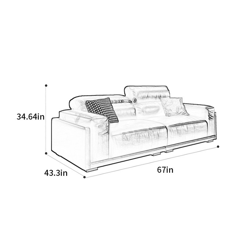 Canapé français rétro, H 34,64 po x l 67 po x P 43,3 po, 2