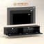 Meuble télé mural avec rangement, console multimédia flottante, noir-1217351254