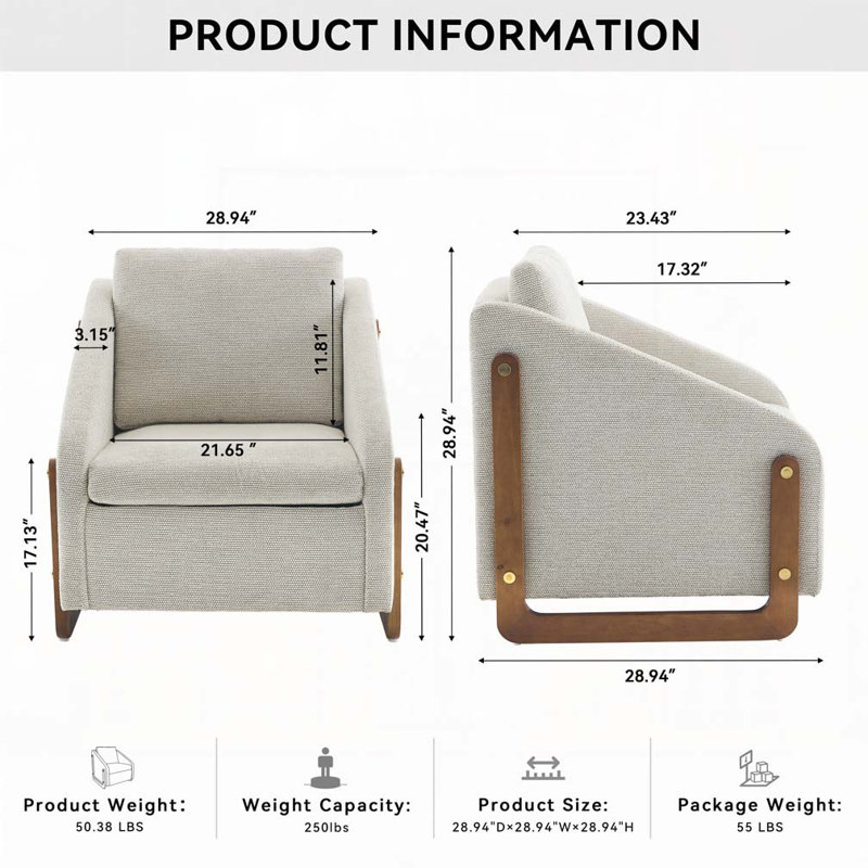 Fauteuil en chenille, Beige