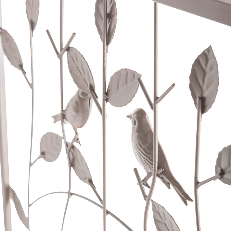 Metal Arched Birds And Leaves Garden Arbor With Gate