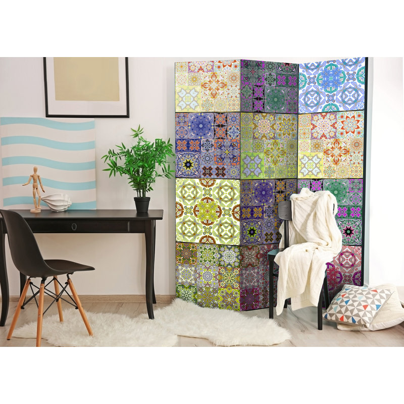 135cm W x 172cm H 3 - Panel Solid Wood Folding Room Divider