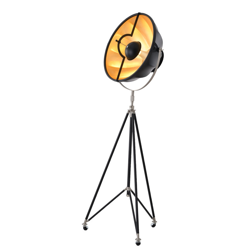 Lampe trépied transitionnelle noire 1 lumière 