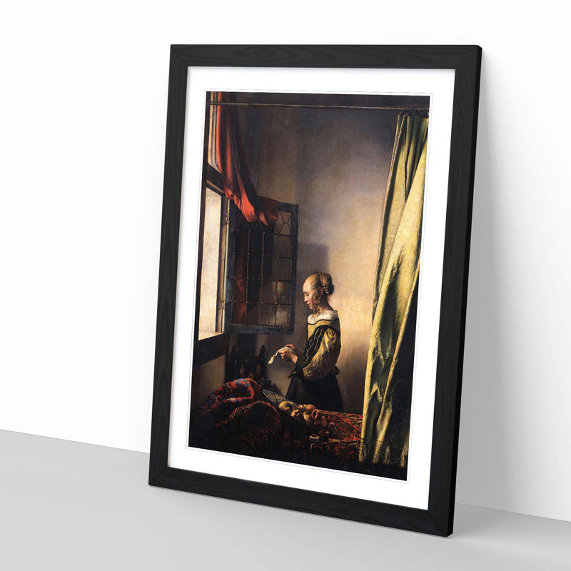 Johannes Vermeer - Single Picture Frame Painting, Black