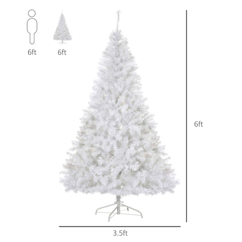 Arbre de Noël 6 pi - Arbre facile à installer avec base robuste, convient à la maison