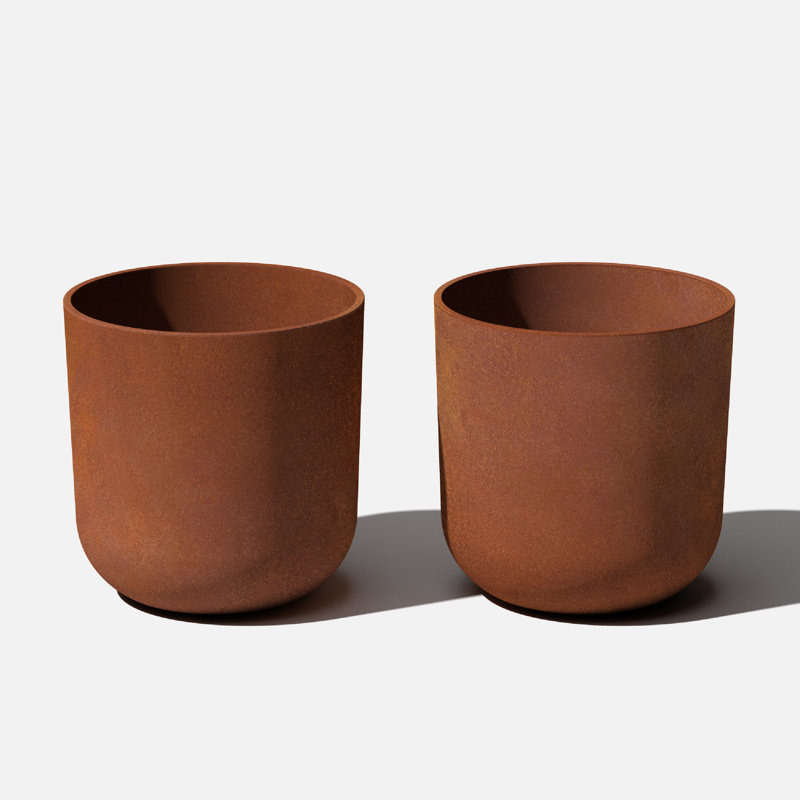 Veradek Patina Series Kona Round Planter, 2, 15.25" H x 15" W x 15" D